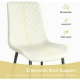 thumbnail image 4 of White PU Leather Dining Chair Set of 4,Upholstered High Quality PU Leather Seat with Black Metal Legs,Modern Comfortable Kitchen Chair with safe Foot Pads,Ergonomic Design,for Dining Living Room, 4 of 7