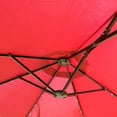 thumbnail image 5 of Segmart 15ft Patio Umbrella with Base & Solar Lights, Outdoor Large Twin-size Rectangle Market Umbrellas for Pool Lawn Garden, Patio Sided Umbrella with 12 Strong Ribs & Ventilation Openings, Red, 5 of 7
