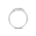 thumbnail image 4 of 10kt White Gold Womens Round Diamond Triple Heart Ring 1/6 Cttw, 4 of 4
