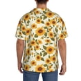 thumbnail image 3 of Pofeuu Classical Cute Sunflower Print Mens Casual Short Sleeve Shirts Beach Summer Spread Collar Pocket Tops Men's Casual Short-sleeved Shirt-XX-Large, 3 of 5