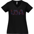 thumbnail image 3 of Inktastic USA Fourth of July State Names Women's Plus Size V-Neck T-Shirt, 3 of 5