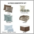 thumbnail image 3 of Bedding Sets 12 Piece Comforter Set with Cotton Bed Sheets Blue/Brown Full,Bed Sets, 3 of 11