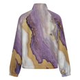 thumbnail image 6 of Jackets for Women Winter Coat Jackets Flannel Stand Collar Jacket(Marble Gold Vein Art,Size:S-4XL), 6 of 7