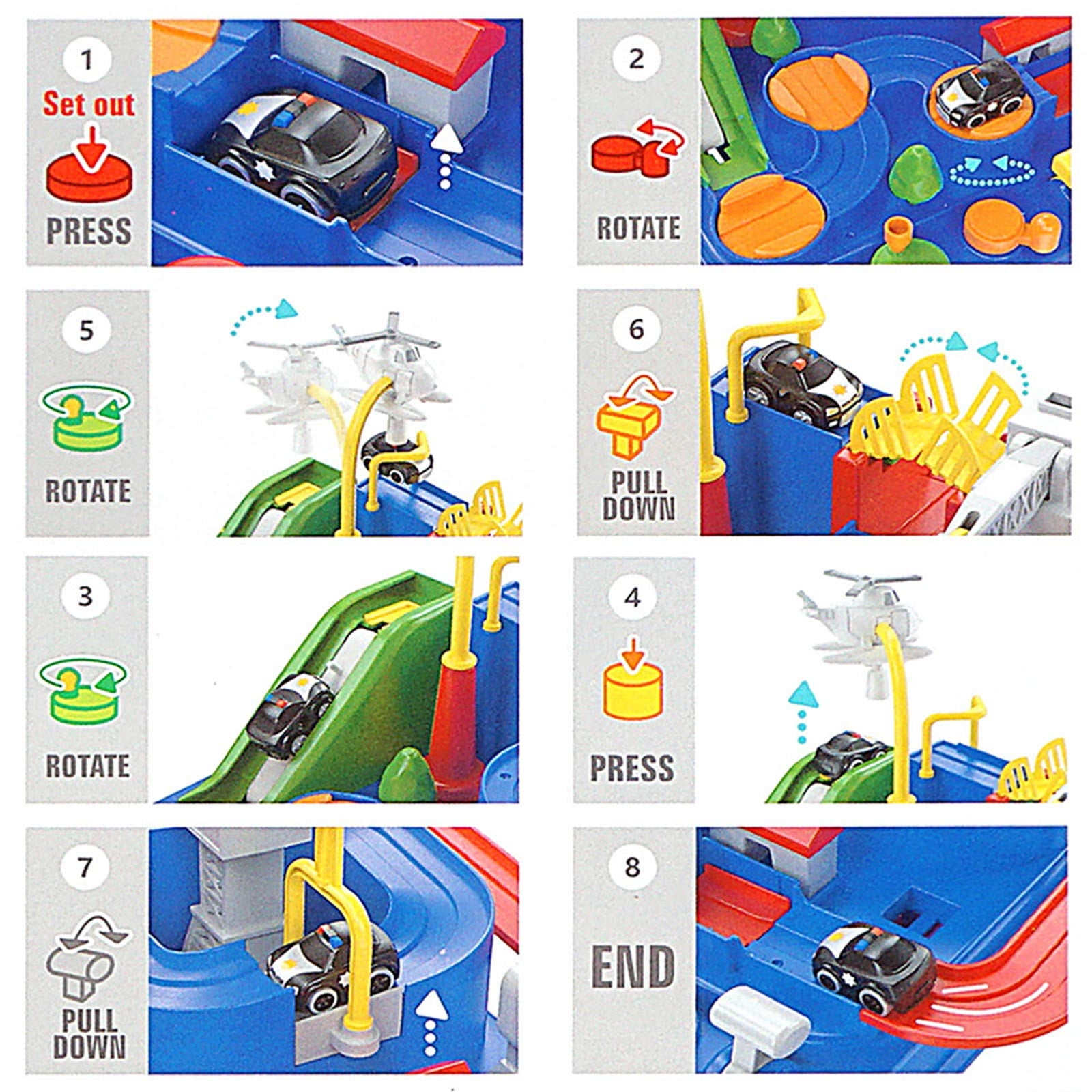 Adventure Race Car Toys for Boys,Race Track Playset Toddler Christmas Birthday Gift for 3-7 Years Old Boys Girls,Education Toys for Kids Children Age 3+
