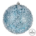 thumbnail image 3 of Vickerman 4" Baby Blue Glitter Hail Ball Ornament, 6 per Bag, 3 of 3