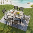 thumbnail image 7 of Homall 7 Piece Outdoor Dining Set for 6, Patio Table and Chairs Set with Textilene, Stackable Breathable Mesh Chairs, All-Weather Patio Furniture for Backyard Deck Poolside, Gray, 7 of 7