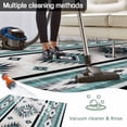 thumbnail image 5 of Turquoise Boho Outdoor Rug 6x9 Ft - Reversible Patio Rug Outdoor Camping Rugs, Southwestern Ethnic Aztec Retro Geometric Indoor Outdoor Area Rugs, Non-Slip Outdoor Carpet Runner for Deck/Porch, 5 of 8