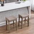 thumbnail image 5 of Aukfa Counter Height Bar Stools Set of 2 Backless Wood Saddle Kitchen Bar Stool Saddle Stool for Room, Bar,Gray, 5 of 8