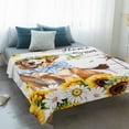 thumbnail image 4 of Sunflowers Dog Blanket Soft Cozy Warm Throw Blanket for Couch, Plush Fuzzy Flannel Fleece Blankets for Sofa, Spring Watercolor Floral Stars Wood Grain Bed Blankets Lightweight Gifts for Men, 30"x40", 4 of 9