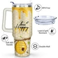 thumbnail image 3 of 40oz Sunflower Tumbler with Handle and Straw Bee Insulated Cup with Leakproof Lid Coffee Mug Travel Drinking Cups Birthday Gifts for Men Women, 3 of 6