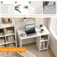 thumbnail image 5 of 31.5 " Modern Home Office Desk with 2 Compartments, Wood Computer desk for Small Space,White, 5 of 9