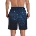 thumbnail image 3 of Kdxio Blue Glitter Retro Pattern Mens Casual Shorts - Drawstring Summer Beach Sports Shorts for Men, 3 of 9