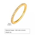 thumbnail image 2 of Ultra-fine Tail Ring Copper Women's 18K Gold Plating Engagement Cz Band Size 6/7, 2 of 7