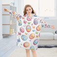 thumbnail image 5 of FORMRS Wearable Blanket Hoodie with Sleeves for Kids Cozy Flannel Sweatshirt, Pastel Easter Pattern, 5 of 7