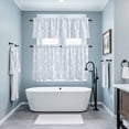 thumbnail image 3 of Blue Boho Floral Kitchen Curtains Sets for Windows 36 Inch Length, Farmhouse Middle Century Flowers Rod Pocket Window Treatments Tier Curtains and Valances Set for Bedroom/Bathroom, 3 of 8