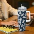 thumbnail image 6 of Daiia Cute Rabbit Printed 40 oz Tumbler with Handle,Ice Bully Insulated Tumbler 2 in 1 Lid Insulated Water Bottle Stainless Steel Travel Coffee Mug, 6 of 8