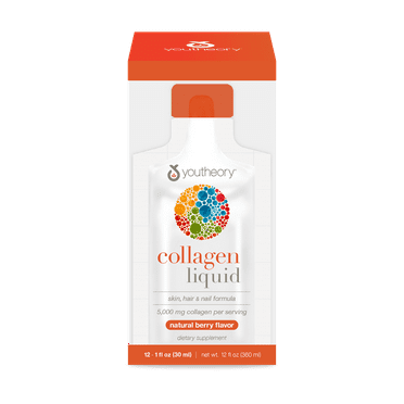 Youtheory Collagen Liquid with Verisol Packets, Natural Berry, 1 fl oz, 12 ct