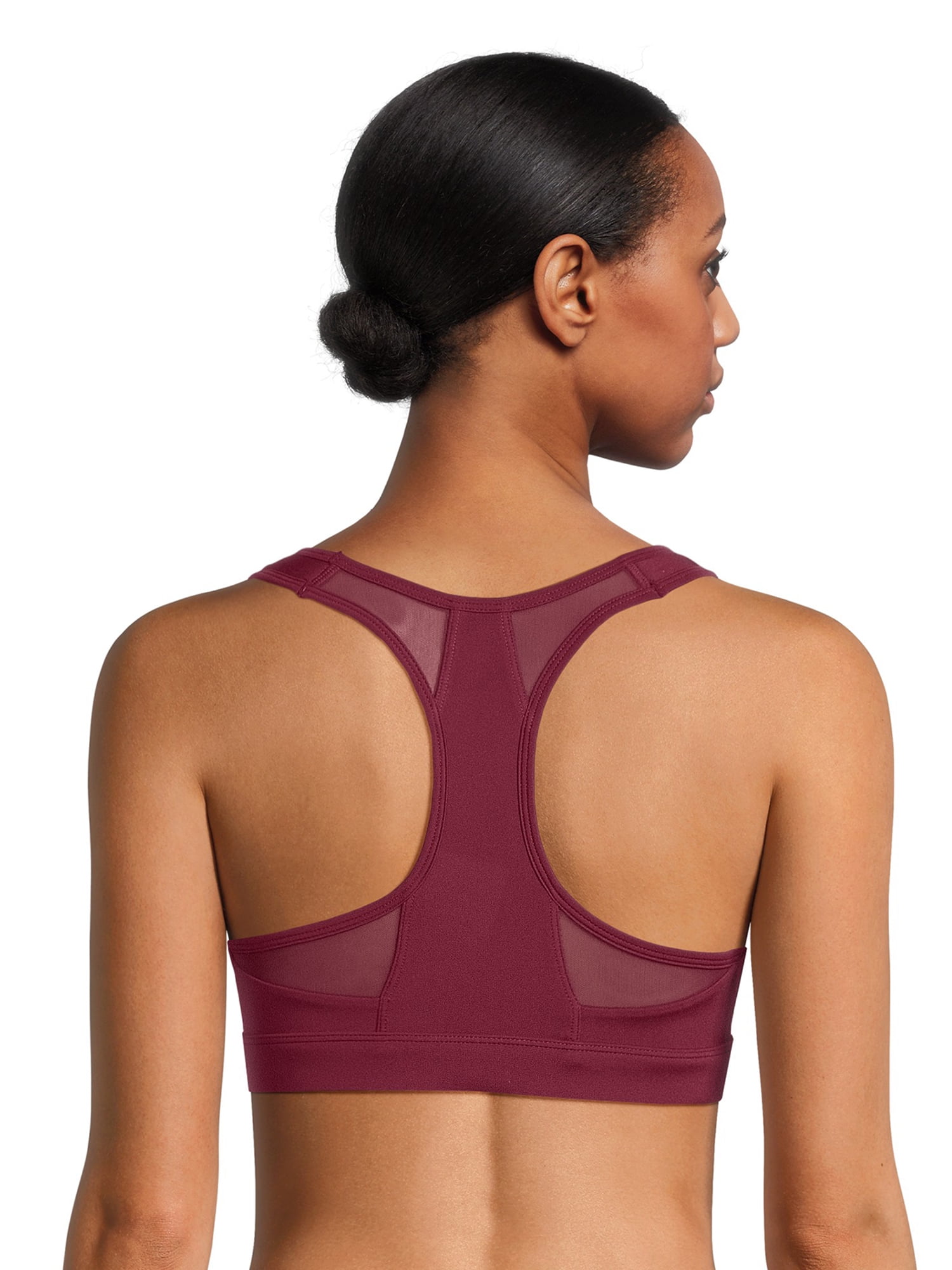 Avia Activewear Women's Split Racerback Bra with Adjustable Straps with Full  Coverage (Wild Orchid - X-Small) at  Women's Clothing store