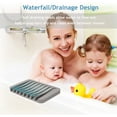 thumbnail image 5 of Self Draining Soap Dishes, 4 Pcs Silicone Waterfall Drainer Soap Holder for Bathroom, Extend Soap Life Keep Dry Clean & Easy Cleaning (Black & Grey), 5 of 8