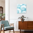 thumbnail image 3 of Framed Canvas Wall Art for Living Room Aqua Shell Wall Decor, Coastal Conch Ocean Marine Life Aesthetic Paintings for Bedroom Office Kitchen Bathroom, Ready to Hang Artwork Wall Pictures 16x16 Inch, 3 of 9