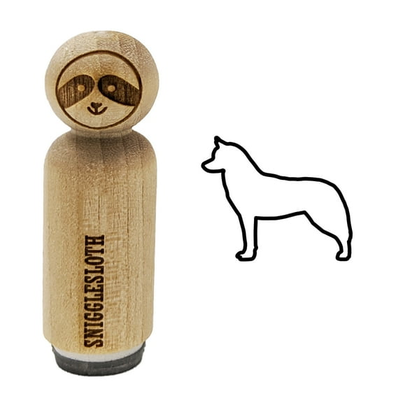Siberian Husky Dog Outline Rubber Stamp for Scrapbooking Crafting Stamping - Mini 1/2 Inch
