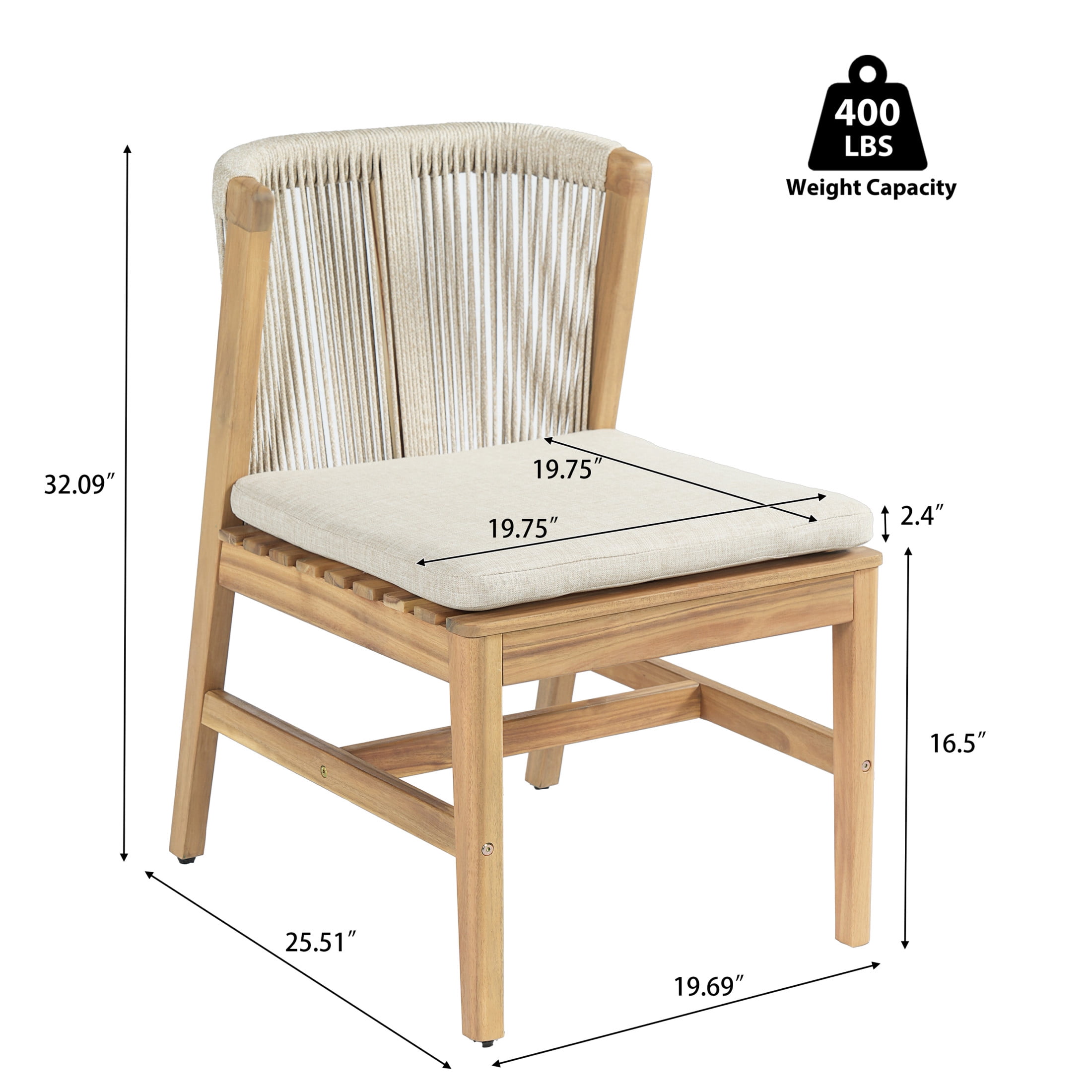 Christopher Knight Home 9-Piece Bohemian Outdoor Dining Set with Rope Back and Cushions, Teak+Beige