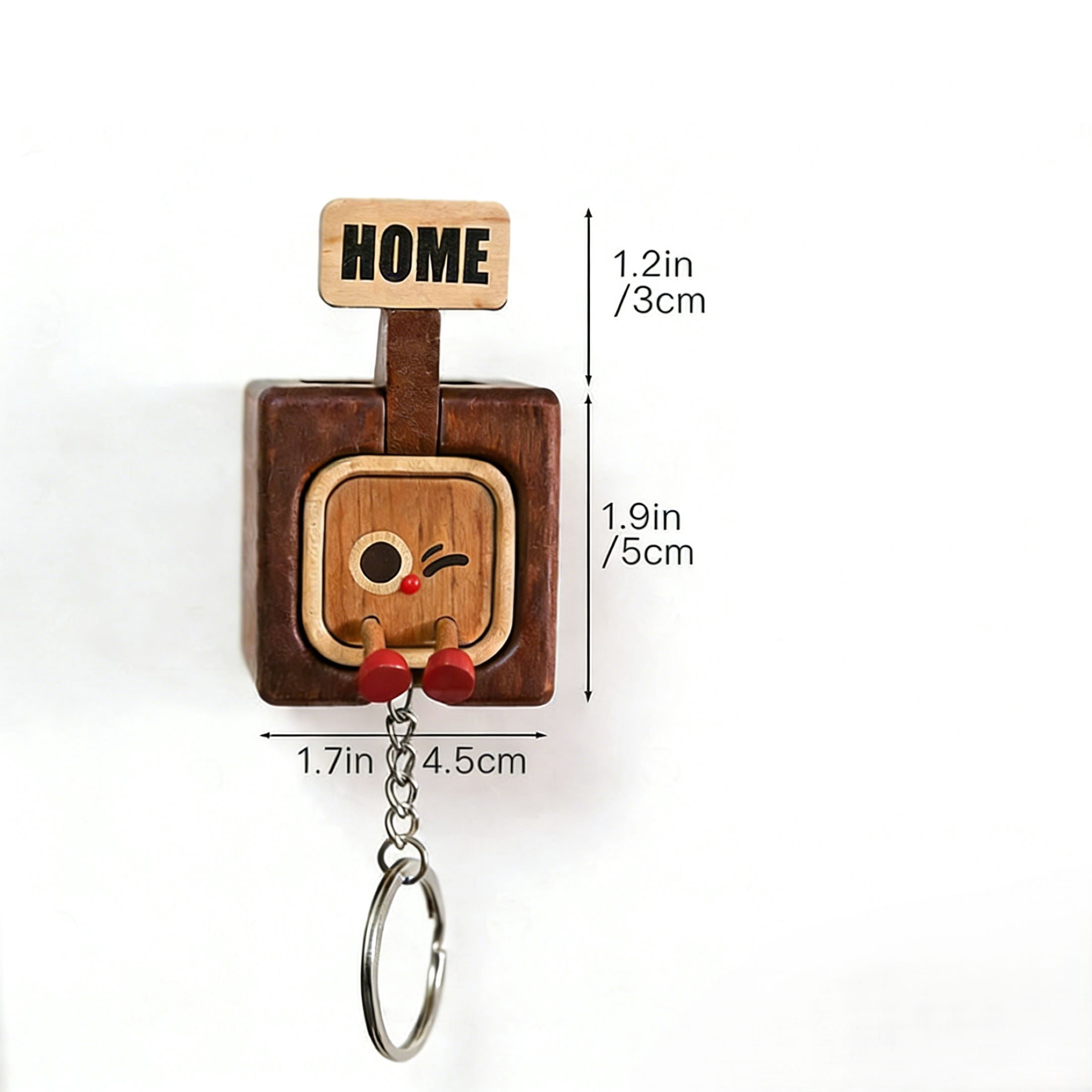 Creative Wooden Key Hook For Wall, Fun "Go Home/Go Out" Slider Solid Wood Wall Mounted Organizer For Corridor Decoration Magnetic Entrance Key Manager.