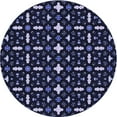 thumbnail image 1 of Ahgly Company Indoor Round Patterned Night Blue Area Rugs, 3' Round, 1 of 6