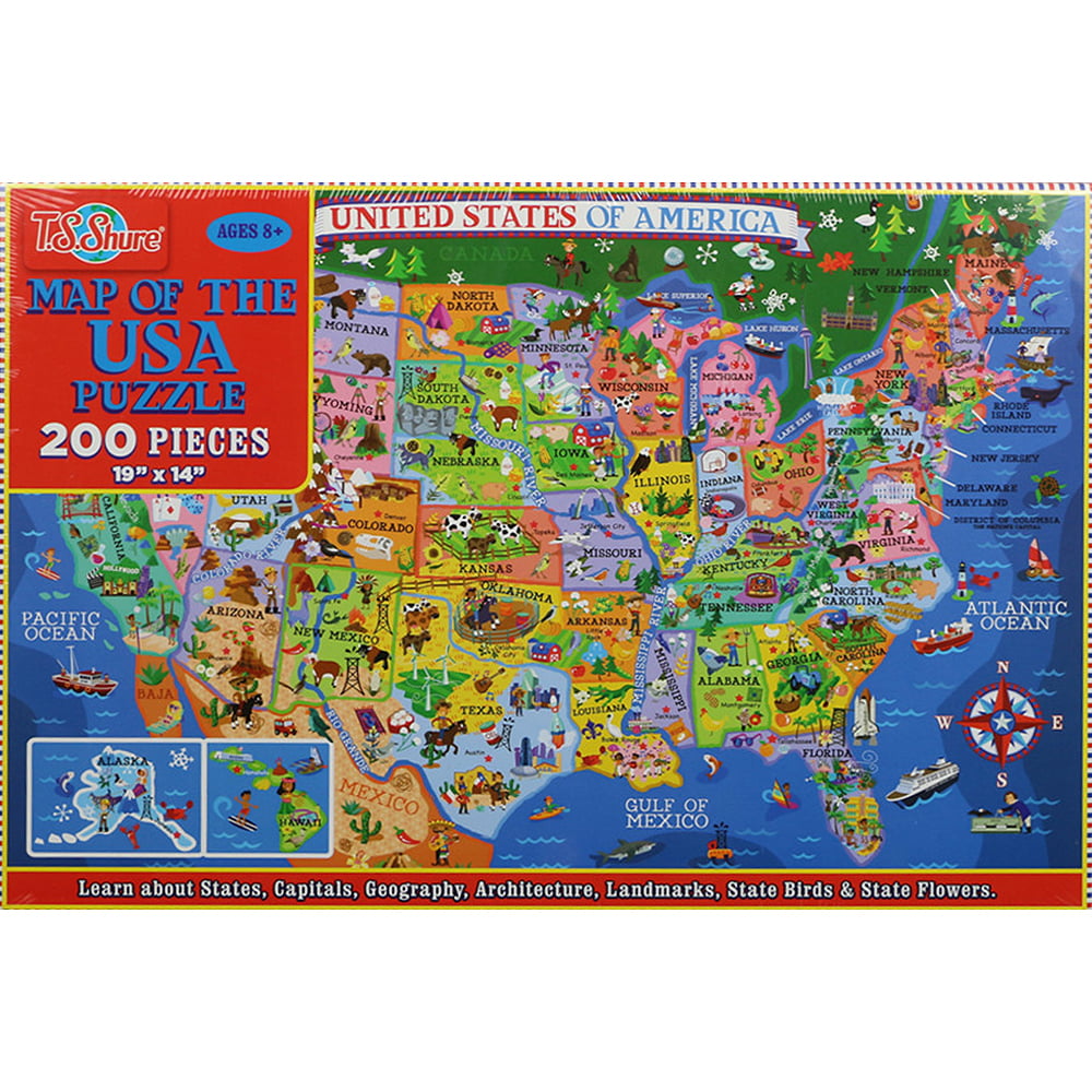 Ravensburger World Landmarks Map 200 piece Jigsaw Puzzle with Extra Large Piece 