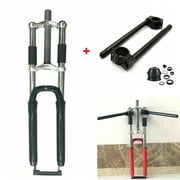 DONSP1986 Black Bicycle Fork 26" Triple Tree Suspension Fork &29MM CNC Handle Bar & Headset