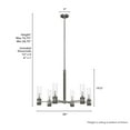 thumbnail image 6 of Hunter - River Mill 6-light Brushed Nickel, Large Chandelier, Dimmable, Rustic Style, Candle Shaped, for Bedrooms, Dining, Living Rooms - 19477, 6 of 7