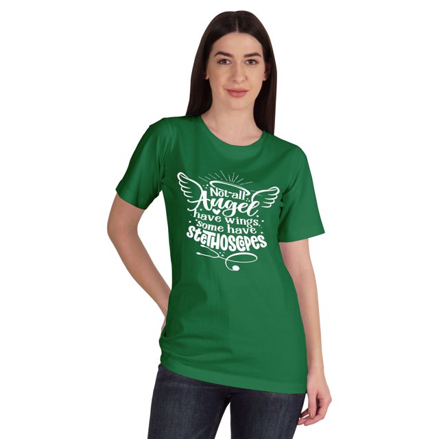Inkmeso T-shirt Nurse pour Femmes Not All Angel Have Wings Some Have Stethoscopes