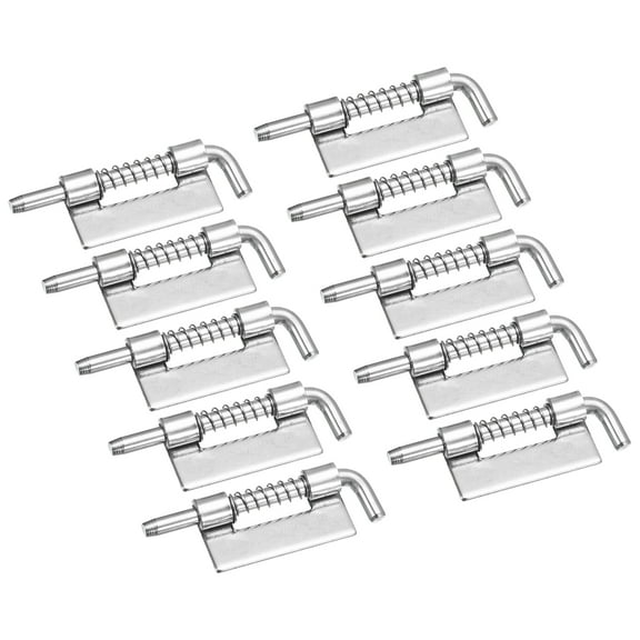 Spring Loaded Latch Pin, 10 Pack 1.97" - 304 Stainless Steel Spring Latch, Left-Handed without Hole (Silver)