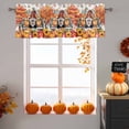 thumbnail image 6 of Thanksgiving Pumpkin Valances for Windows, 42 x 18in, Gnome Fall Flower Maple Leaf Rod Pocket Kitchen Valance Curtain Light Filtering Window Treatments for Living Room Bedroom, 1 Panel, 6 of 7