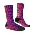 thumbnail image 2 of Goofa Leopard Neon Rainbow Gradient Printed Men's Crew Socks, Soft Durable Breathable Moisture-Wicking with Odor Control Cotton socks, 2 of 9