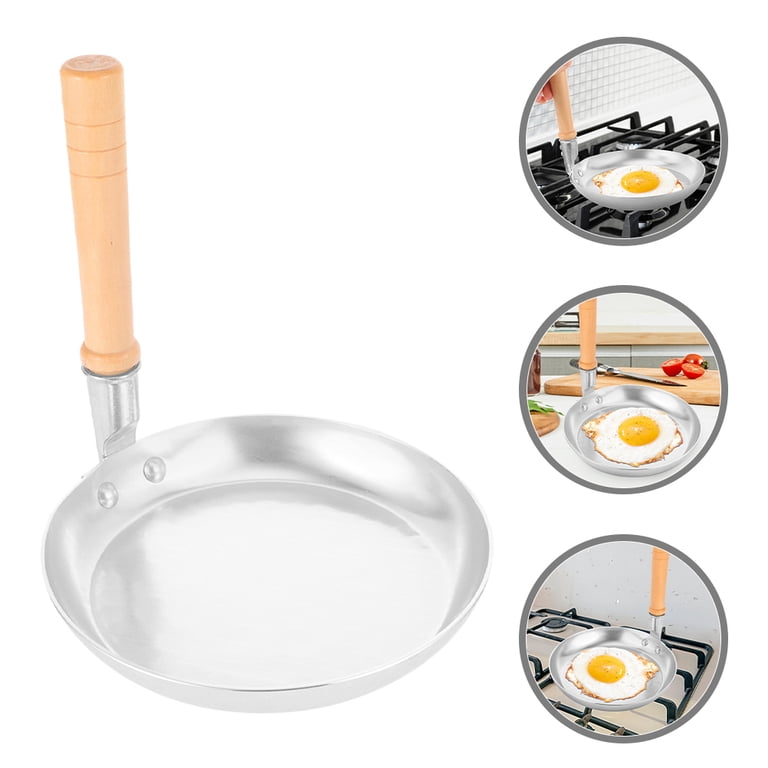 Traditional Japanese Oyako Pan - 18cm Aluminum Rice Bowl Cooking Pan With Wooden Handle