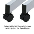 thumbnail image 2 of Yaheetech Glass Adjustable Height Rolling Drafting Art Table with Storage Drawers, Balck, 2 of 7