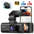 thumbnail image 1 of REDTIGER Dash Cam Front and Rear, 4K Dash Cam with 64GB Card Built-in WiFi & GPS, 4K/2.5K Front+1080P Rear Dash Camera with View Night Vision, LCD Screen Display, Loop Recording,Black, 1 of 9