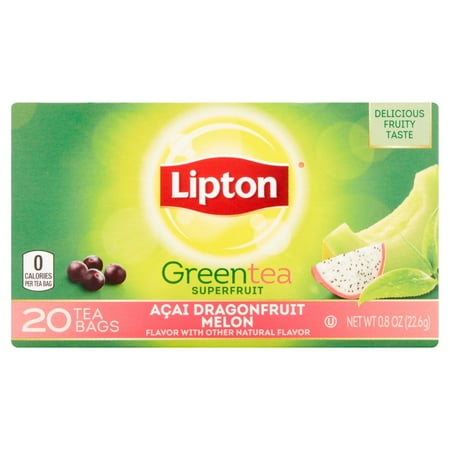 Lipton Dragonfruit Melon Sacs de thé vert, 20 ct