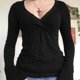 thumbnail image 2 of Fairy Grunge Y2K Milkmaid T Shirts Long Sleeve V Neck Tops Women Basic Slim Fit Blouse Cottage 2000s Retro Clothes Streewear, 2 of 5