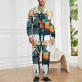 thumbnail image 2 of Merry Christmas Deer Holiday Decor Men's Pajama Set Sleepwear Pjs Lightweight Long Sleeve Crewneck Shirts and Bottoms Soft Comfy Sleep Sets M, 2 of 5