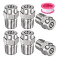 thumbnail image 1 of Uxcell 6 Paquete de Consejos de Limpieza de Superficie - 15 Grados 1/4" NPT Macho Boquillas de Lavadora a Presión, Acero Inoxidable con Cinta de Sellado (Orificio de 1.07mm), 1 of 1