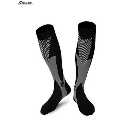 Spencer 2 Pack Althetic Graduated Compression Socks for Men & Women, 20-30 mmhg Sport Nursing Knee High Socks Best Medical for Running,Varicose Veins,Circulation & Recovery (Best Clothes For Knock Knees)