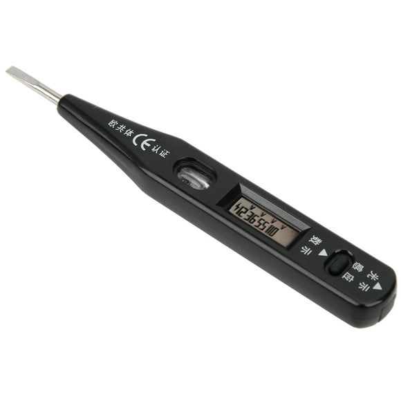 Lápiz de prueba de voltaje, tipo inductivo, CA 12-250 V/CC 6-36 V, bolígrafo comprobador eléctrico, detector con pantalla digital LCD