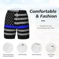 thumbnail image 3 of Men's 2 in 1 Swim Trunks with Compression Liner Distressed Police Style Flag Quick Dry Beach Shorts, 3 of 6