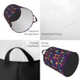 thumbnail image 2 of Fotbe mushroom rainbow color Skull Cesto de Ropa con Asas, Cesto Impermeable de Gran Capacidad, Bolsa de Lavado para Dormitorio, Cesto de Ropa con Ruedas y Asas-Small, 2 of 6