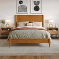 thumbnail image 2 of Pasadena Full Solid Wood Low Profile Platform Bed in Light Toffee, 2 of 13