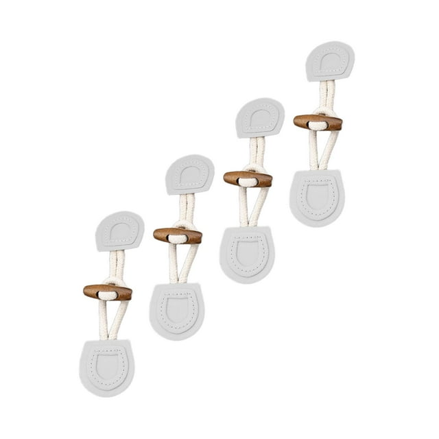 Botones de cierre de palanca de bocina de 4 piezas, botones de punto de costura DIY, sujetadores de botones de accesorios de ropa para abrigo de lona, , gris blanco Sunnimix Cierre de palanca de bocina