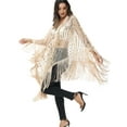 thumbnail image 4 of Womens Oversize Hand Beaded Fringed Sequin Evening Shawl Wrap, 4 of 5