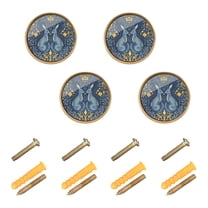 Yayeee 8 Pack Cabinet Knobs with Screws Round Zinc Drawer Pulls for Kitchen, Yellow Forest Pattern